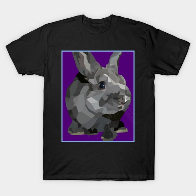 Black and Grey Bunny Rabbit T-Shirt by jrepkin